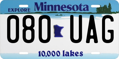 MN license plate 080UAG