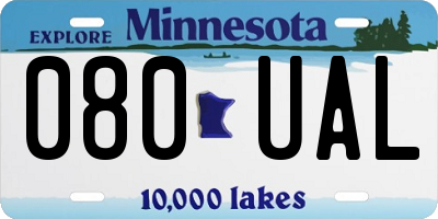 MN license plate 080UAL