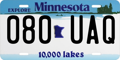 MN license plate 080UAQ