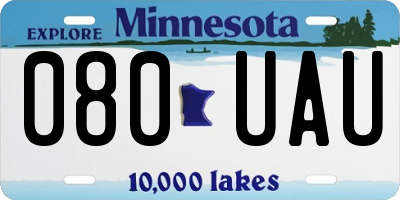 MN license plate 080UAU
