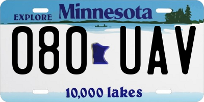 MN license plate 080UAV