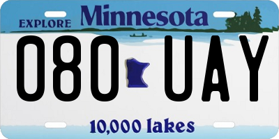 MN license plate 080UAY