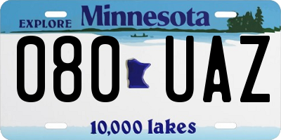MN license plate 080UAZ