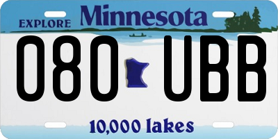 MN license plate 080UBB