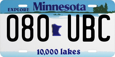 MN license plate 080UBC