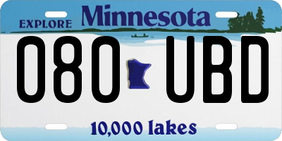 MN license plate 080UBD