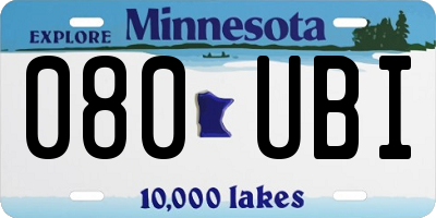 MN license plate 080UBI
