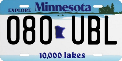 MN license plate 080UBL