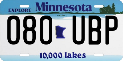 MN license plate 080UBP