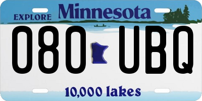 MN license plate 080UBQ