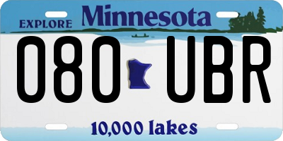 MN license plate 080UBR
