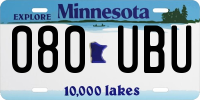 MN license plate 080UBU