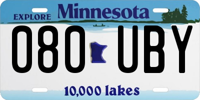 MN license plate 080UBY