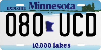 MN license plate 080UCD