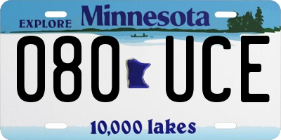 MN license plate 080UCE