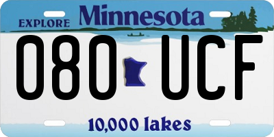 MN license plate 080UCF