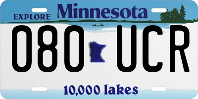 MN license plate 080UCR