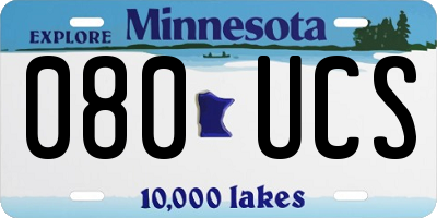 MN license plate 080UCS