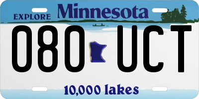 MN license plate 080UCT