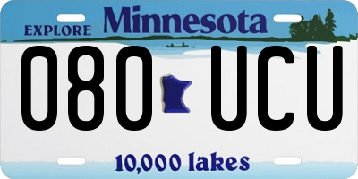 MN license plate 080UCU