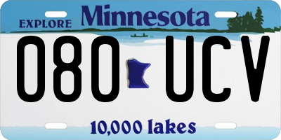 MN license plate 080UCV