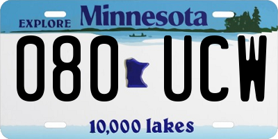 MN license plate 080UCW