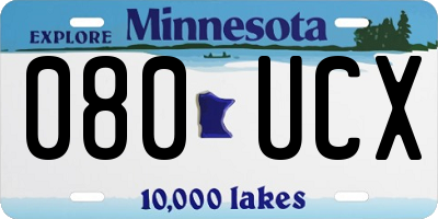 MN license plate 080UCX