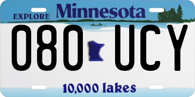 MN license plate 080UCY