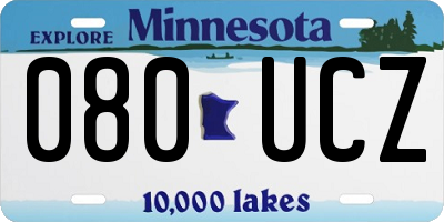 MN license plate 080UCZ