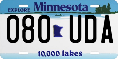 MN license plate 080UDA