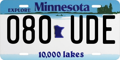 MN license plate 080UDE
