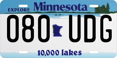 MN license plate 080UDG