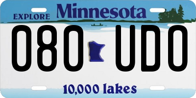 MN license plate 080UDO