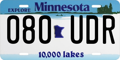 MN license plate 080UDR