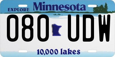 MN license plate 080UDW