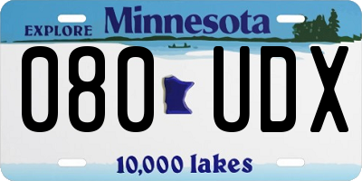 MN license plate 080UDX