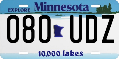 MN license plate 080UDZ