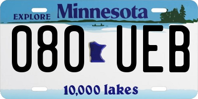 MN license plate 080UEB