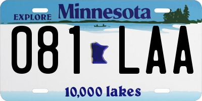 MN license plate 081LAA