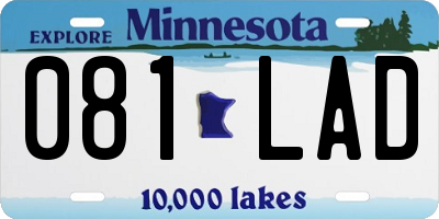 MN license plate 081LAD