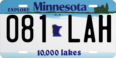 MN license plate 081LAH