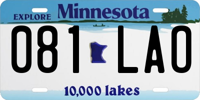 MN license plate 081LAO