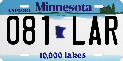 MN license plate 081LAR