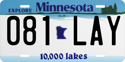 MN license plate 081LAY