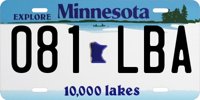MN license plate 081LBA