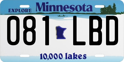 MN license plate 081LBD