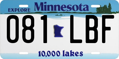 MN license plate 081LBF