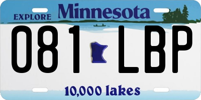 MN license plate 081LBP