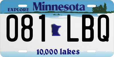 MN license plate 081LBQ