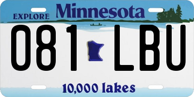 MN license plate 081LBU
